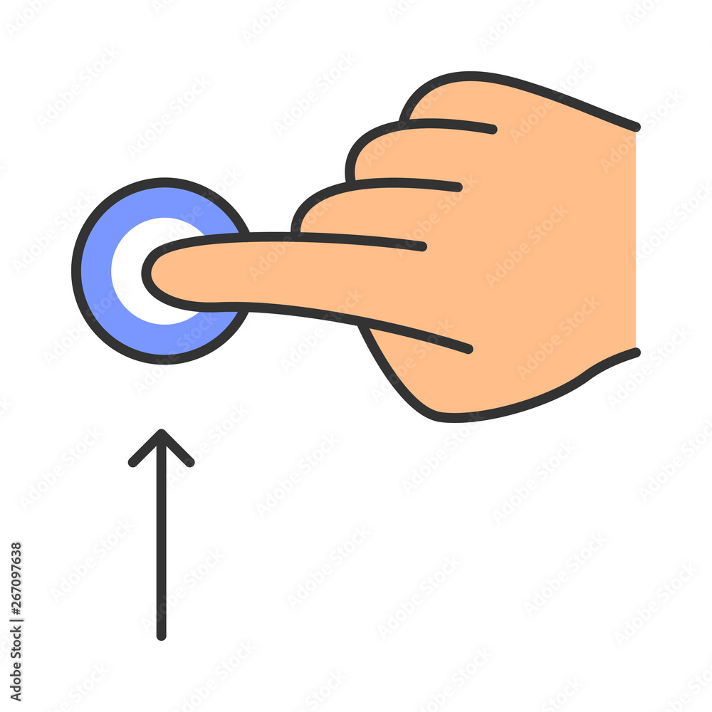 Poster vertical scroll up gesturing color icon