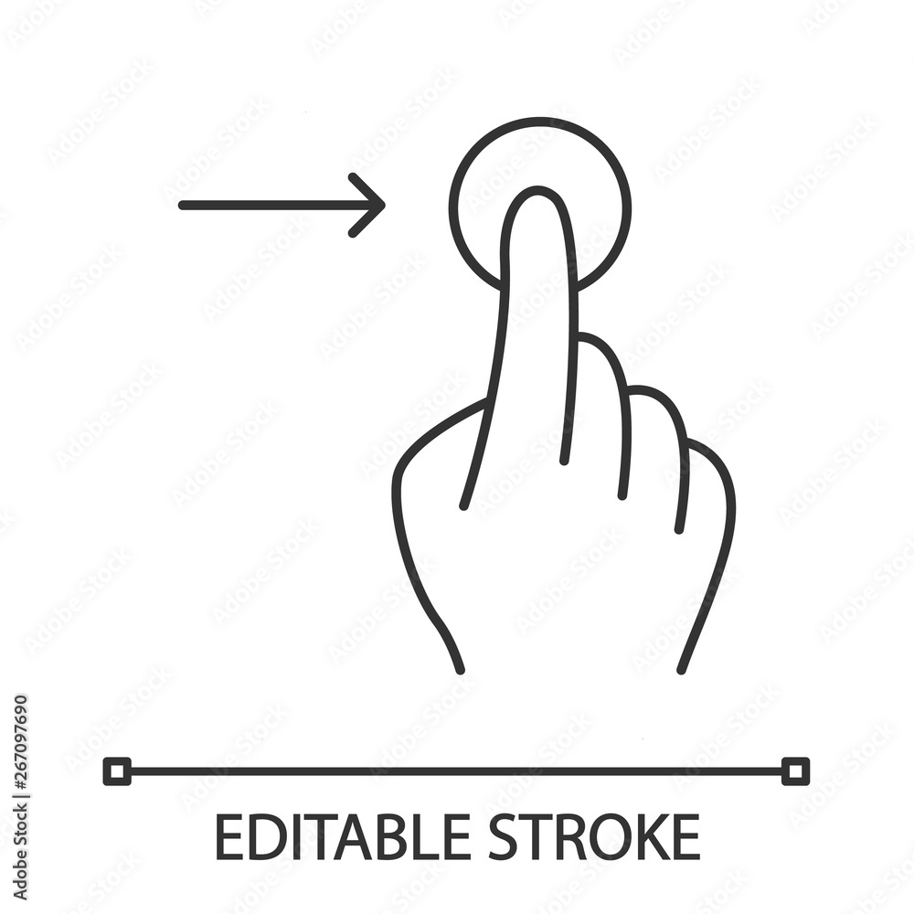 Poster horizontal scroll right gesture linear icon