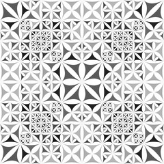 Green abstract repeating curved triangle mosaic kaleidoscope pattern wallpaper - symmetrical vector background graphic