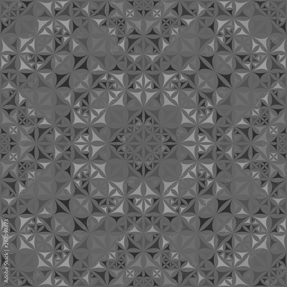 Poster Green abstract repeating curved triangle mosaic kaleidoscope pattern wallpaper - symmetrical vector background design