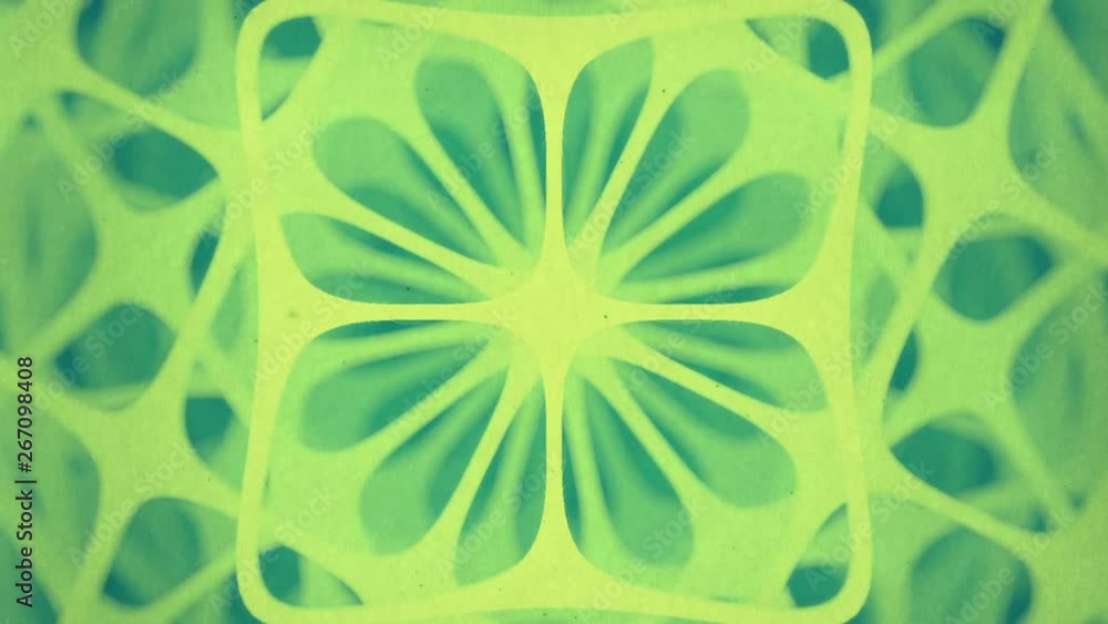 Leinwandbilder Futuristic composition of rotation rounded shapes. Computer generated abstract animation with green colored forms. Modern covers design with geometric pattern. 3d rendering. HD resolution.