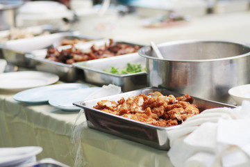 Buffet of Thai food in Event and wedding ceremony