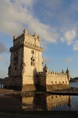 Fototapeta na wymiar Torre de Belém, in the neighborhood of Belém, Lisbon, Portugal.
