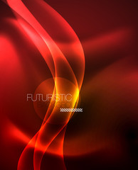 Neon color wave lines abstract background, magic techno futuristic light