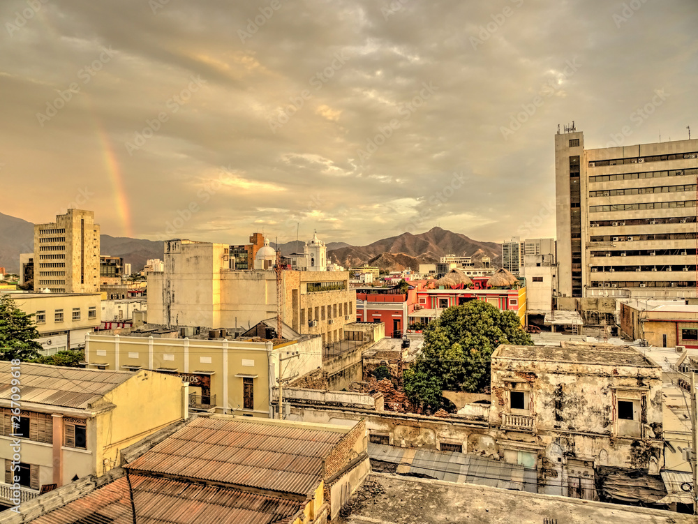 Canvas Prints santa marta, colombia : cityscape at dusk