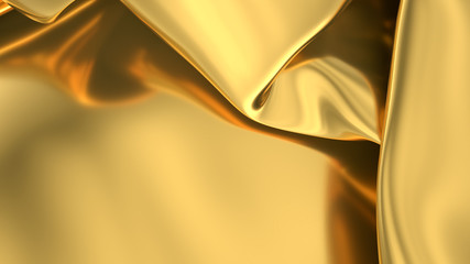 Gold satin or silk background. Gold digital fabric background. Gold texture.