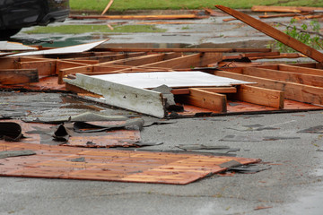 Tornado damage debris spring storm 