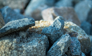 Rocks and stones in the spring time, depth of field, 