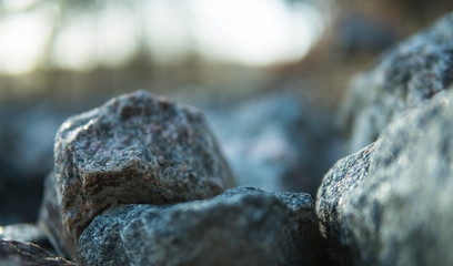 Rocks and stones in the spring time, depth of field, 
