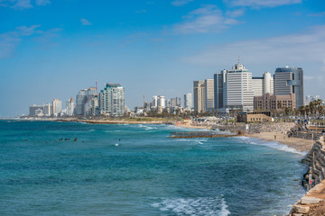 Fototapeta na wymiar Cityscape of Tel Aviv taken from Jaffa, Tel Aviv-Yafo, Israel