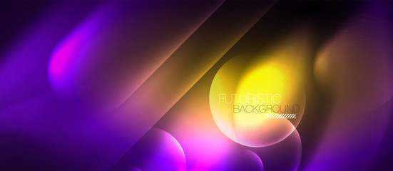 Neon glowing techno lines, hi-tech futuristic abstract background template