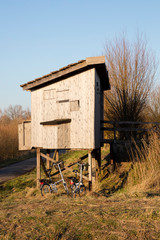 Beobachtungshütte, Rieselfelder, Münster, Münsterland, Nordrhein-Westfalen, Deutschland, Europa