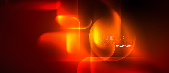 Neon glowing techno lines, blue hi-tech futuristic abstract background template