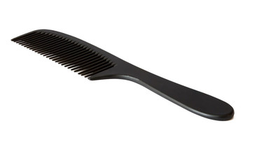 Black hairbrush on a white background