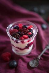 Verrine yaourt et fruits rouges