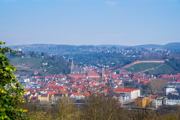 Germany, Medieval german city esslingen am neckar from above