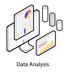 Isometric icon of data analysis