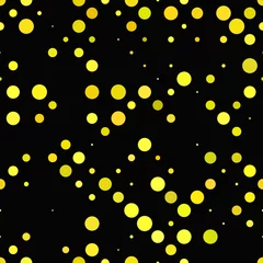 Gordijnen Gele naadloze stippatroonachtergrond - vector grafisch ontwerp © David Zydd