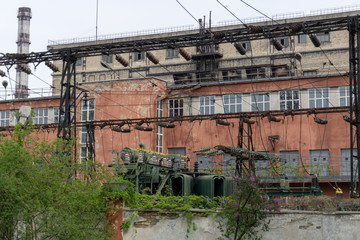 Fototapeta na wymiar Electricity Authority Station, power plant, energy concept. Kyiv, Ukraine