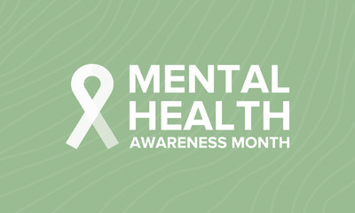 Mental Health Awareness Month in May. Annual campaign in United States by raising awareness of mental health. Poster, card, banner and background. Vector illustration