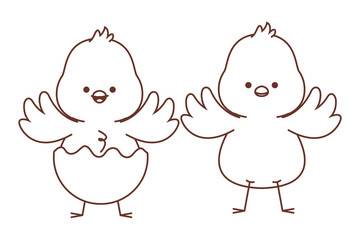 Happy  farm animals outline