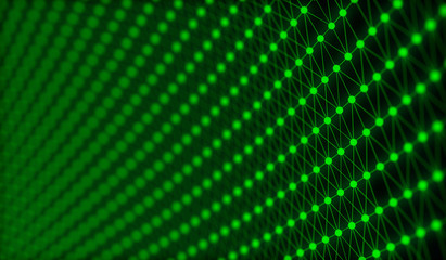 Abstract polygonal neural mesh, digital background with connection structure. 3d rendering, illustration