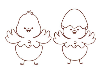 Happy  farm animals outline