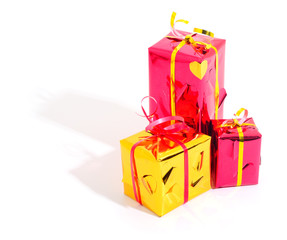 Gift boxes, gifts on a white background isolated.