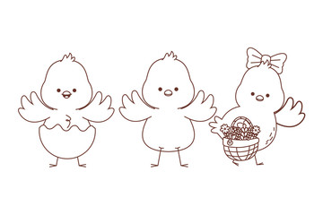 Happy  farm animals outline