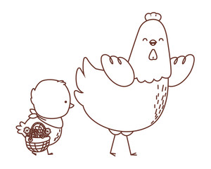 Happy  farm animals outline