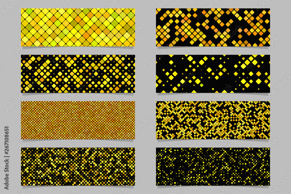 Aufkleber abstract modern diagonal rounded square pattern banner background set - vector graphic design
