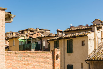 Old buildings in the center of Siena, Italy