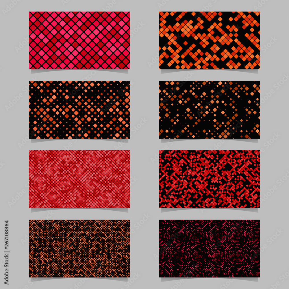 Poster geometrical card background set - vector template designs with diagonal square pattern