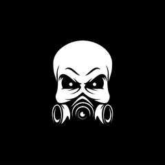 Skull with gas mask mascot logo vector