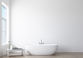 Bathroom design modern & Loft with white wall. 3d rendering