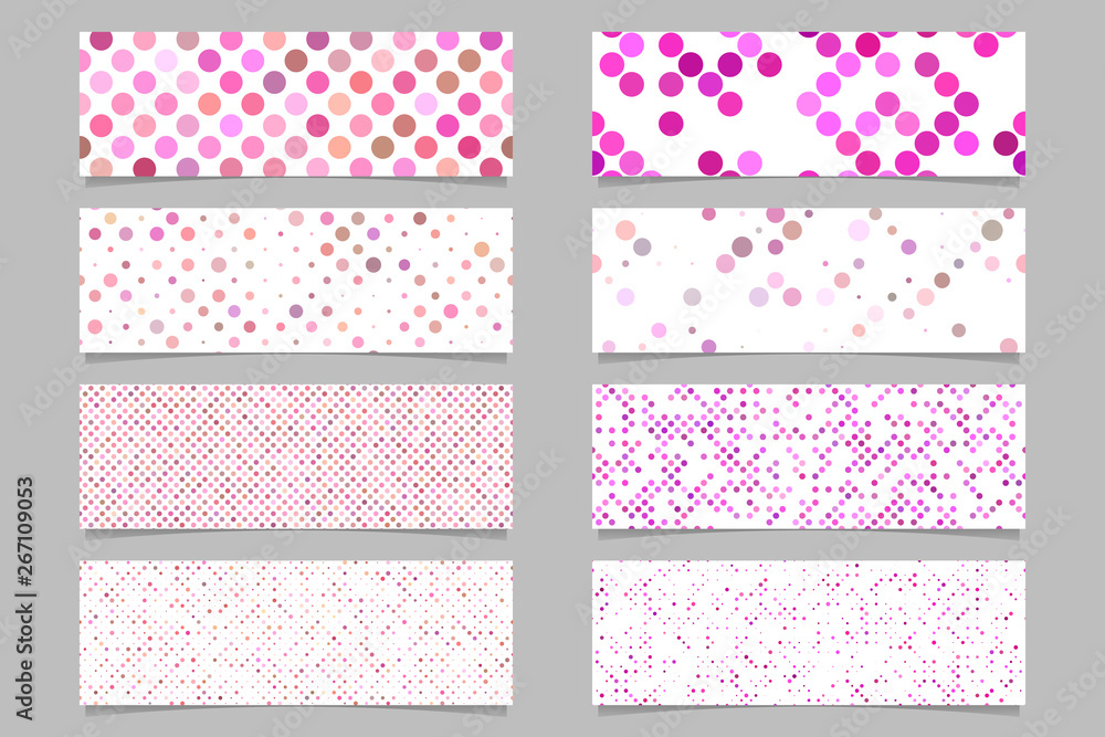 Poster modern abstract pink dot pattern banner background template set - vector graphic design