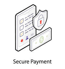Secure payment icon design, isometric vector