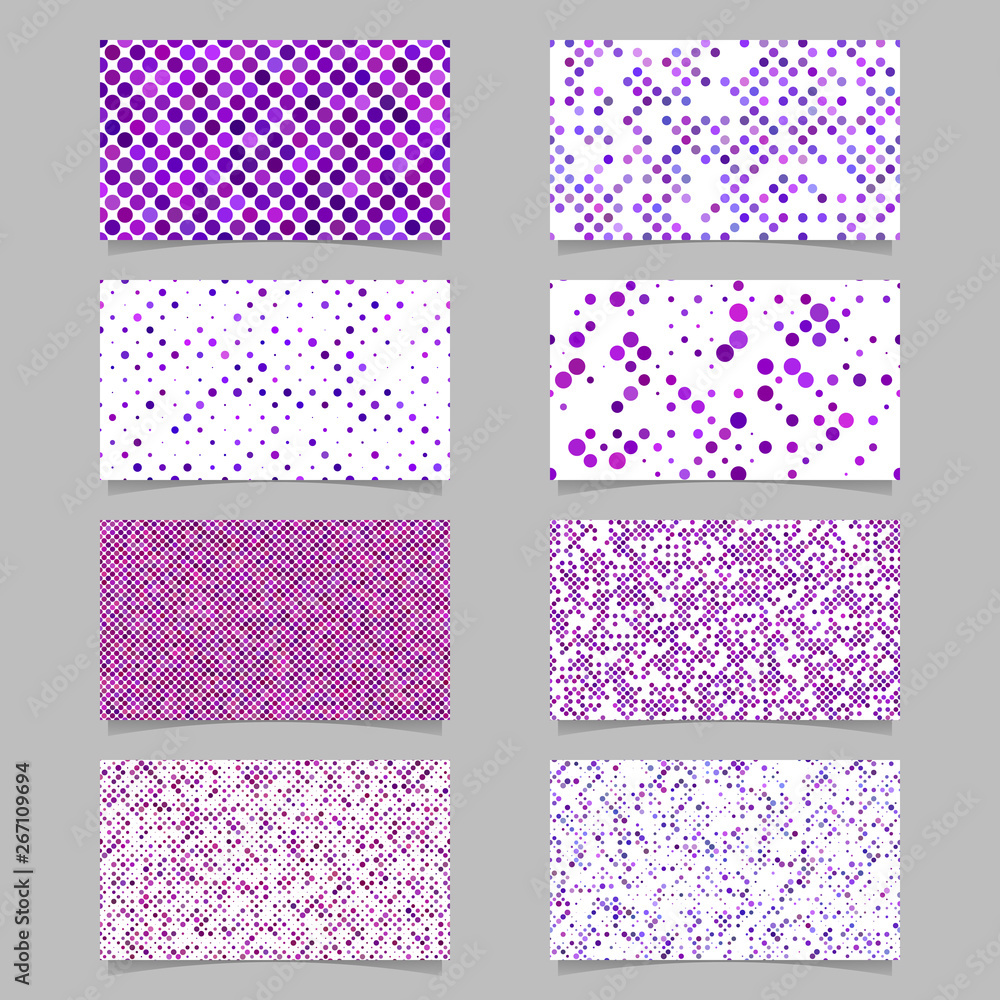 Poster abstract dot pattern card background template set - vector graphic design