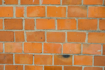A wall made of red bricks