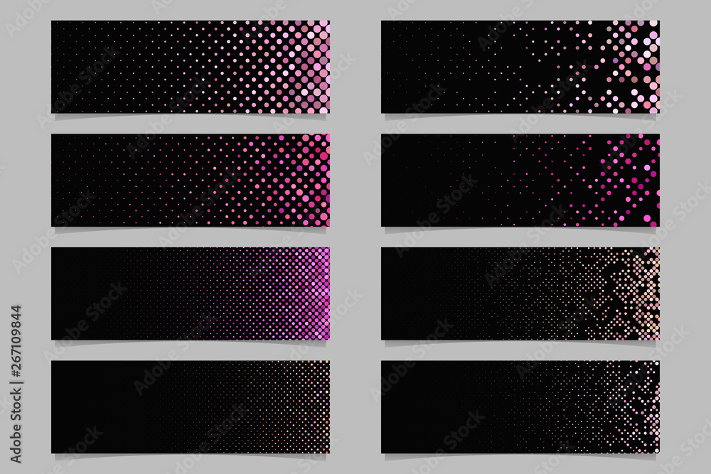Poster modern abstract dot pattern banner background template set - vector graphic design