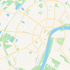 Fototapeta na wymiar Szeged, Hungary printable map