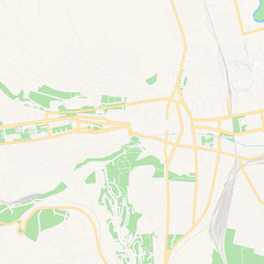Fototapeta na wymiar Miskolc, Hungary printable map