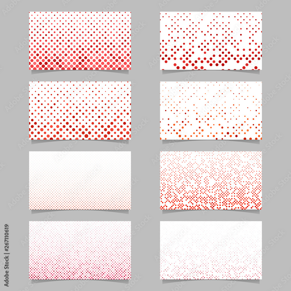 Poster abstract circle pattern mosaic card background template set - vector graphic design