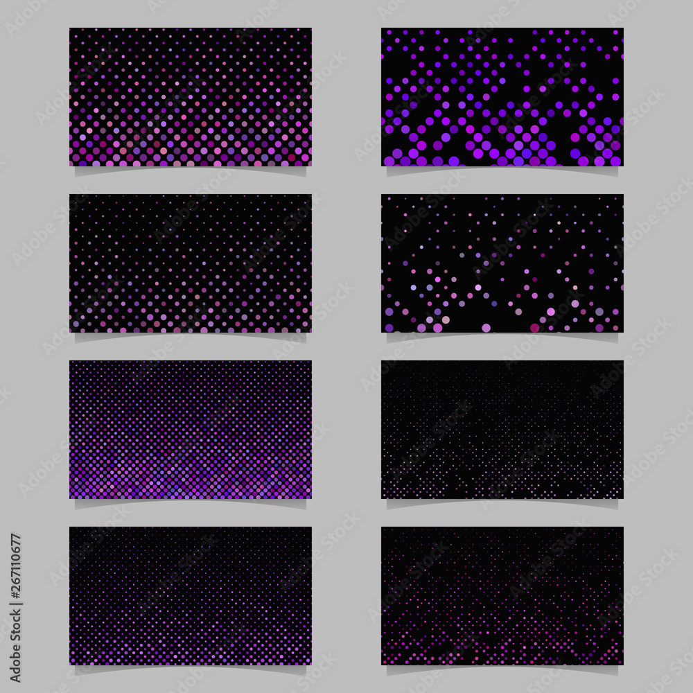 Poster abstract circle pattern mosaic card background template set - vector graphic design
