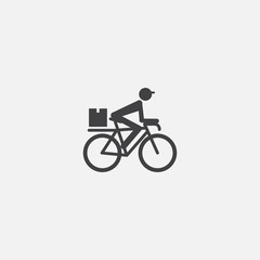 Fototapeta na wymiar delivery by bike base icon. Simple sign illustration