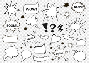 Obraz premium Set of speech bubbles. Set of blank template in Pop Art style. Vector illustration..