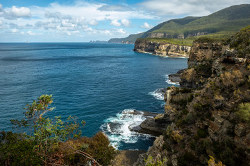 Cliffs of Tasman National Park. Waterfall Bay Track