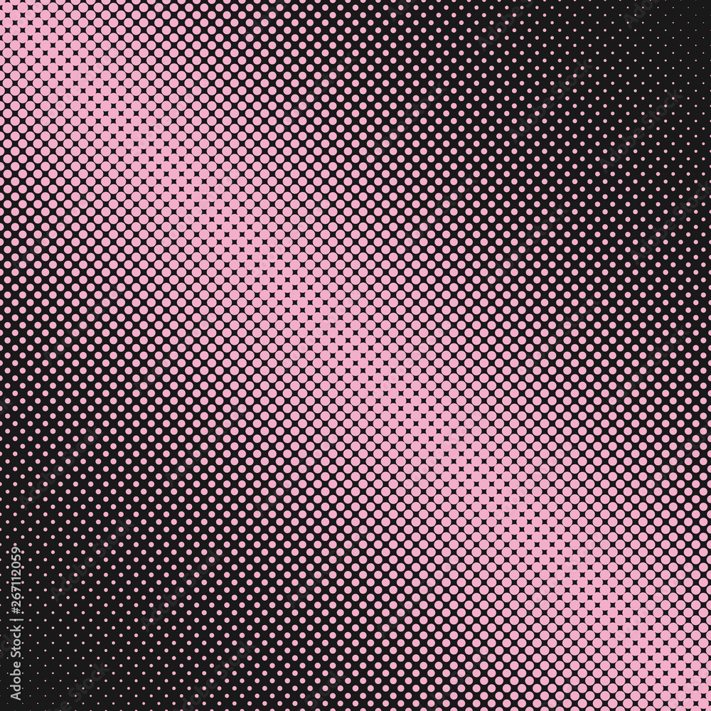 Poster Geometric abstract halftone circle pattern background - vector design from dots