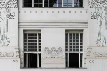 Poster art nouveau building (secession palace) in vienna (austria) © frdric