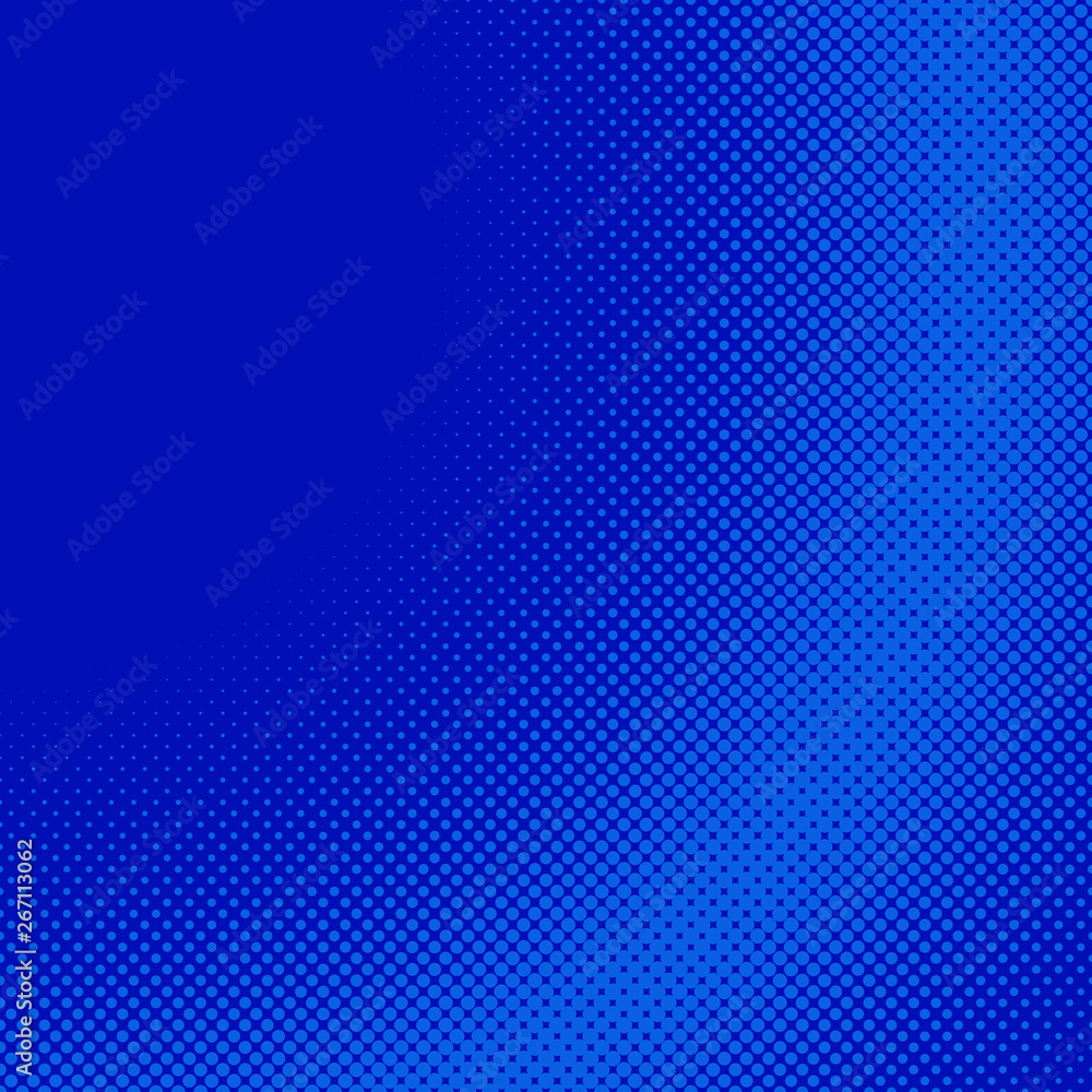 Poster blue halftone dotted pattern background template - abstract vector graphic design